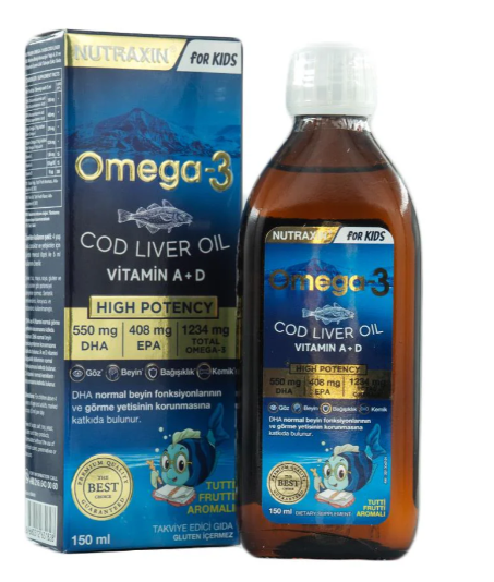 Nutraxin Omega 3 For Kids Vitamin A D tutti Frutti Aromalı 150 Ml