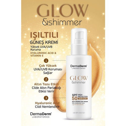 Dermaderm Glow Simli Güneş Kremi Spf 50