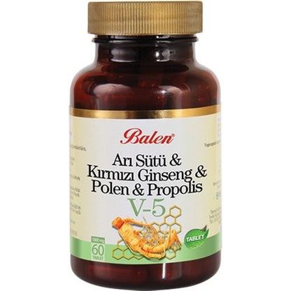 Balen (V5) Arı Sütü& Ginseng& Polen& Propolis Tablet 1015 Mg* 60