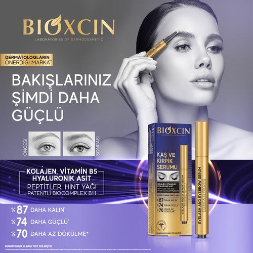 Bioxcin Kaş Kirpik Serumu - Kolajen Hyaluronik Asit Hint Yağı Keratin Peptidleri B5 Biocomplex