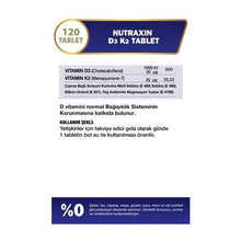 Nutraxin Vitamin D3 K2 Takviye Edici Gıda - 120 Tablet, 1000 IU D3 ve 25 mcg K2 Vitamini, Türkiye Menşeli