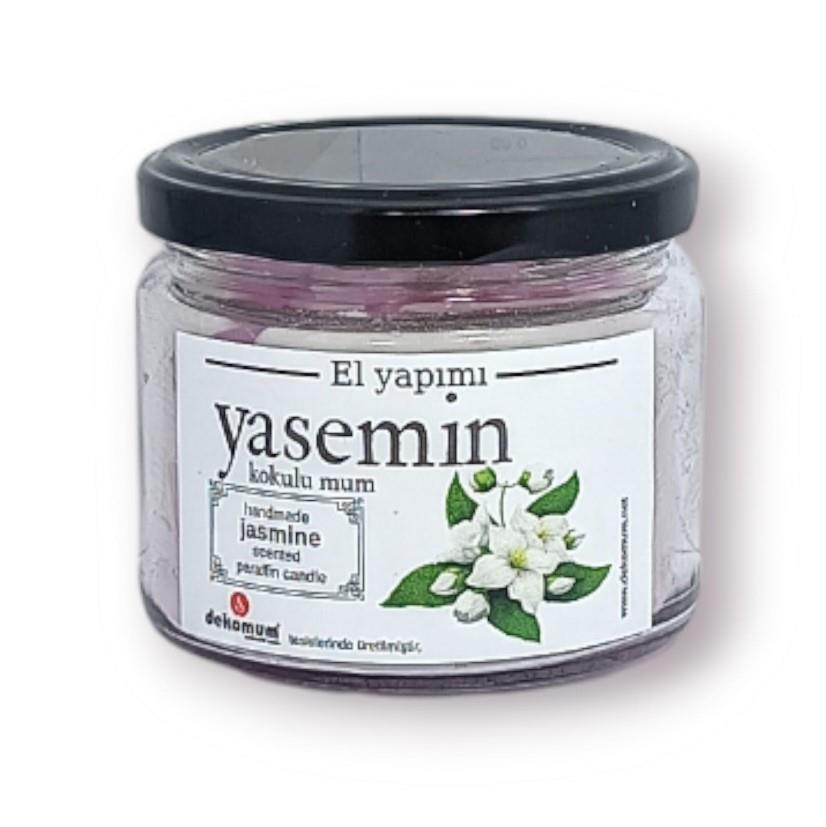 Fitilli Kokulu Kavanoz Mum Yasemin