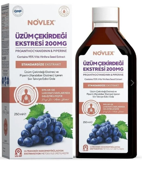 Novlex Üzüm Çekirdeği Ve Piperin Ekstraktı 250 Ml