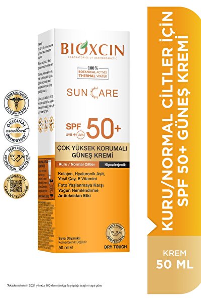 Bioxcin Renkli Sun Care Spf 50 Çok Yüksek Korumalı Güneş Kremi Kuru Normal Ciltler Suya Dayanıklı 50 Ml