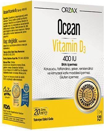Orzax Ocean Vitamin D3 400 IU Oral Sprey 20 ml