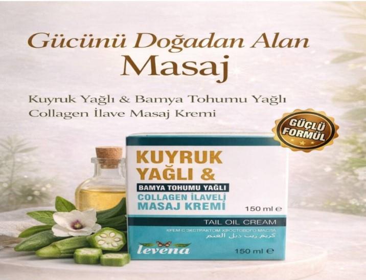 Levena Kuyruk Yağlı Bamya Tohumu Yağlı Kolajen İlaveli Masaj Kremi 150 Ml