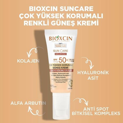 Bioxcin Renkli Sun Care Melatone Spf 50 Lekeye Eğilimli Ciltler İçin Çok Yüksek Korumalı Güneş Kremi