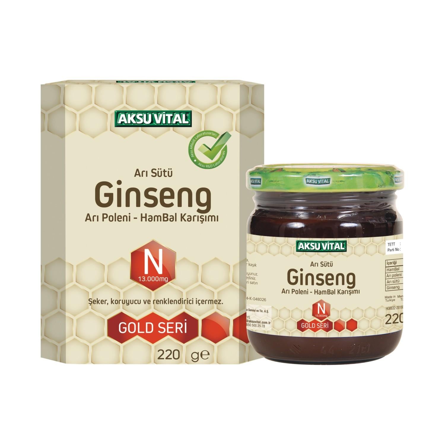 Aksu Vital Bal Polen Arı Sütü Ginseng Normal Doz 220 gr