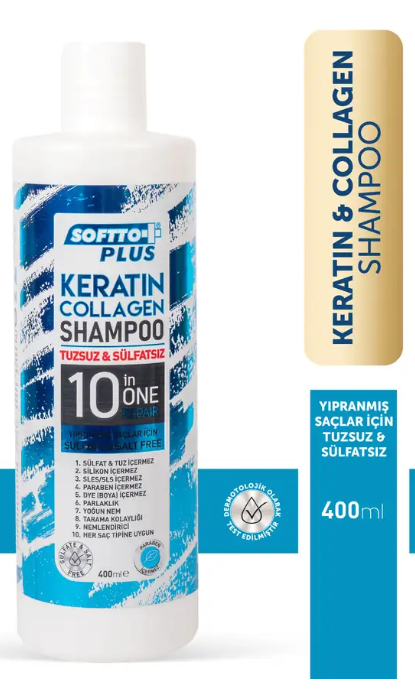 Softto Plus Keratın Collagen Şampuanı 10 in One 400 Ml