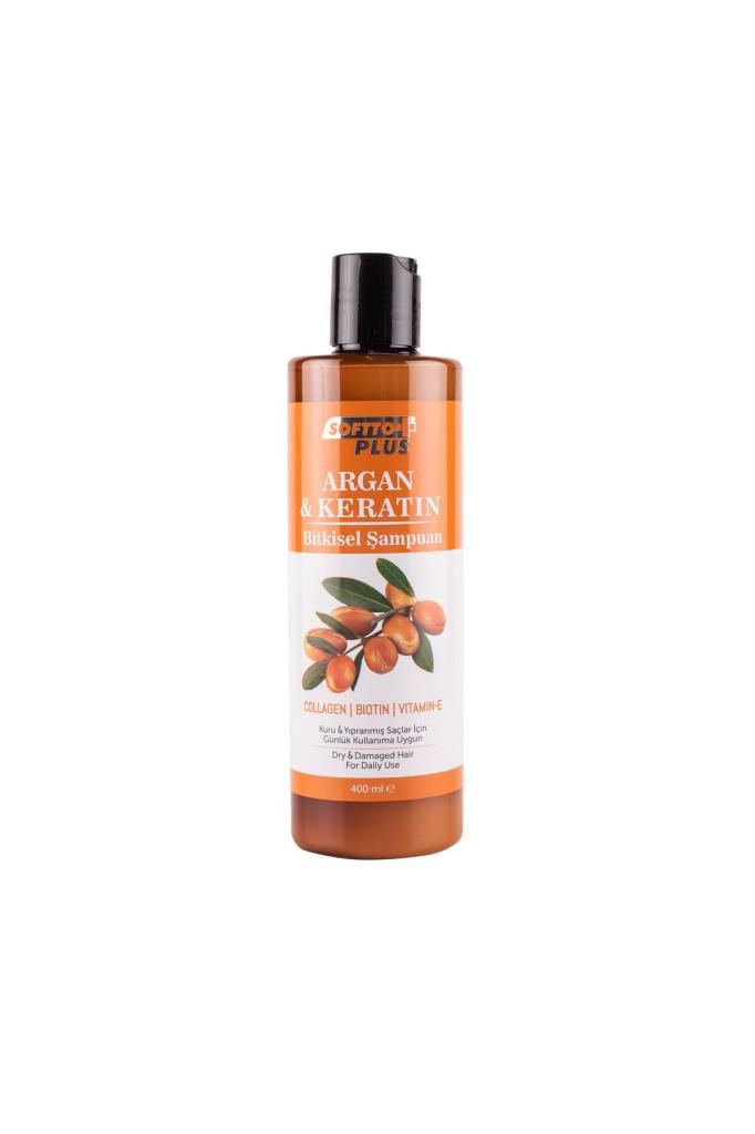 Softto Plus Argan & Keratin Kuru Ve Yıpranmış Saçlar Için Besleyici Bitkisel Şampuan 400ml