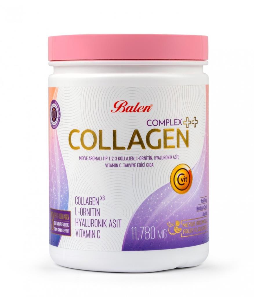 Balen Collagen Complex ++ Meyve Aromalı Tip 1 2 3 Kolajen L-Ornitin Hyaluronik Asit Vitamin C 350 Gr