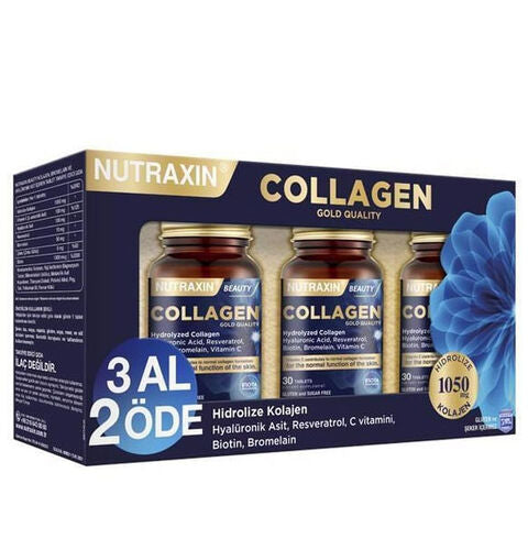 Nutraxin Beauty Gold Collagen 30 Tablet 3 Al 2 Öde