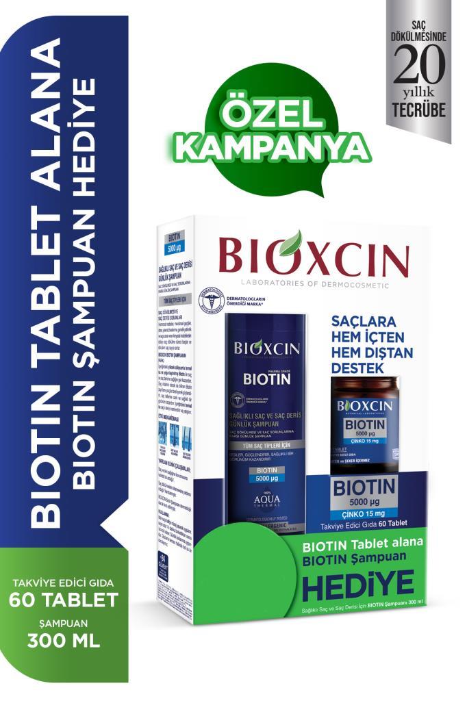 Bioxcin Biotin 5000 Mg 60 Tablets + Biotin Shampoo 300 Ml Gift Set