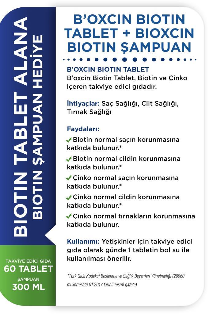 Bioxcin Biotin 5000 Mg 60 Tablets + Biotin Shampoo 300 Ml Gift Set