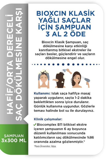 Bioxcin Shampoo for Oily Hair - Buy 3, Get 2 Free