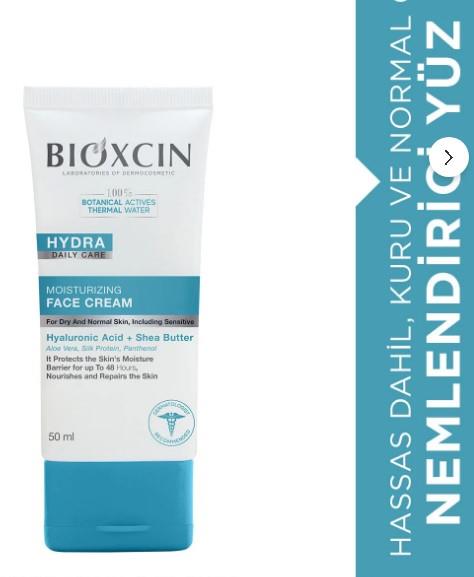 Bioxcin Hydra Hassas Kuru Normal Ciltler Nemlendirici Yüz Kremi 50 ml