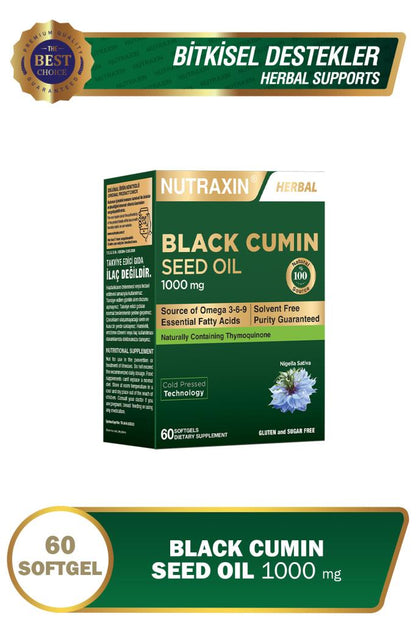Nutraxin Herbal Çörek Otu Yağı 1000 Mg 60 Softgel