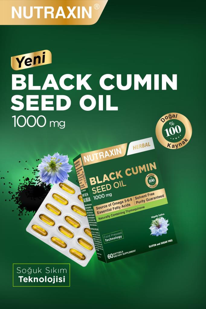 Nutraxin Herbal Çörek Otu Yağı 1000 Mg 60 Softgel