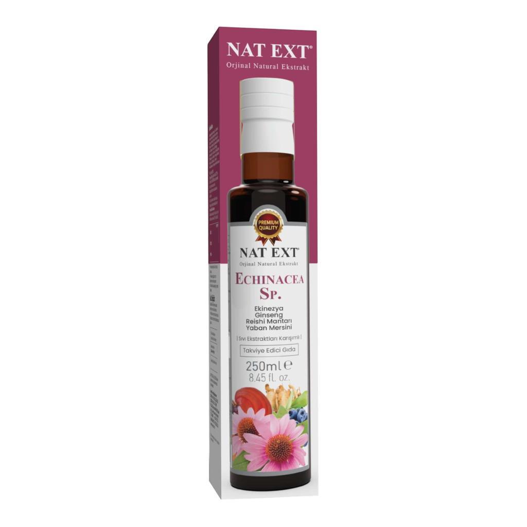 Nat Ext Ekinezya Ginseng Reishi Mantarı Yaban Mersini Sıvı Ekstrakt Karışımı 250 Ml