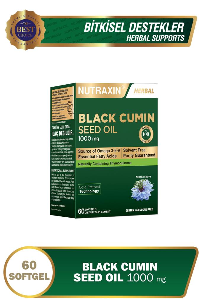 Nutraxin Herbal Çörek Otu Yağı 1000 Mg 60 Softgel