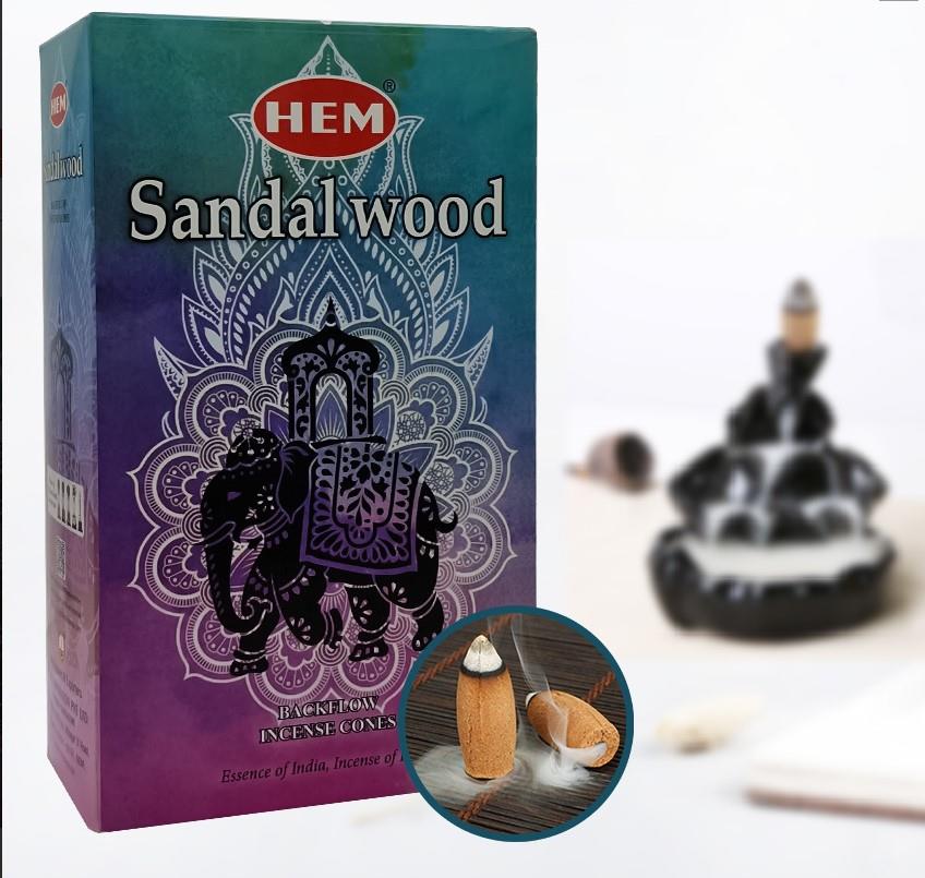 Hem Konik Geri Akış  Tütsü Sandalwood 1 Paket 10 Adet