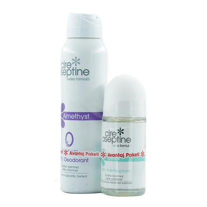 Cire Aseptine Deodorant Amethyst 150 Ml + Detox Roll On Set