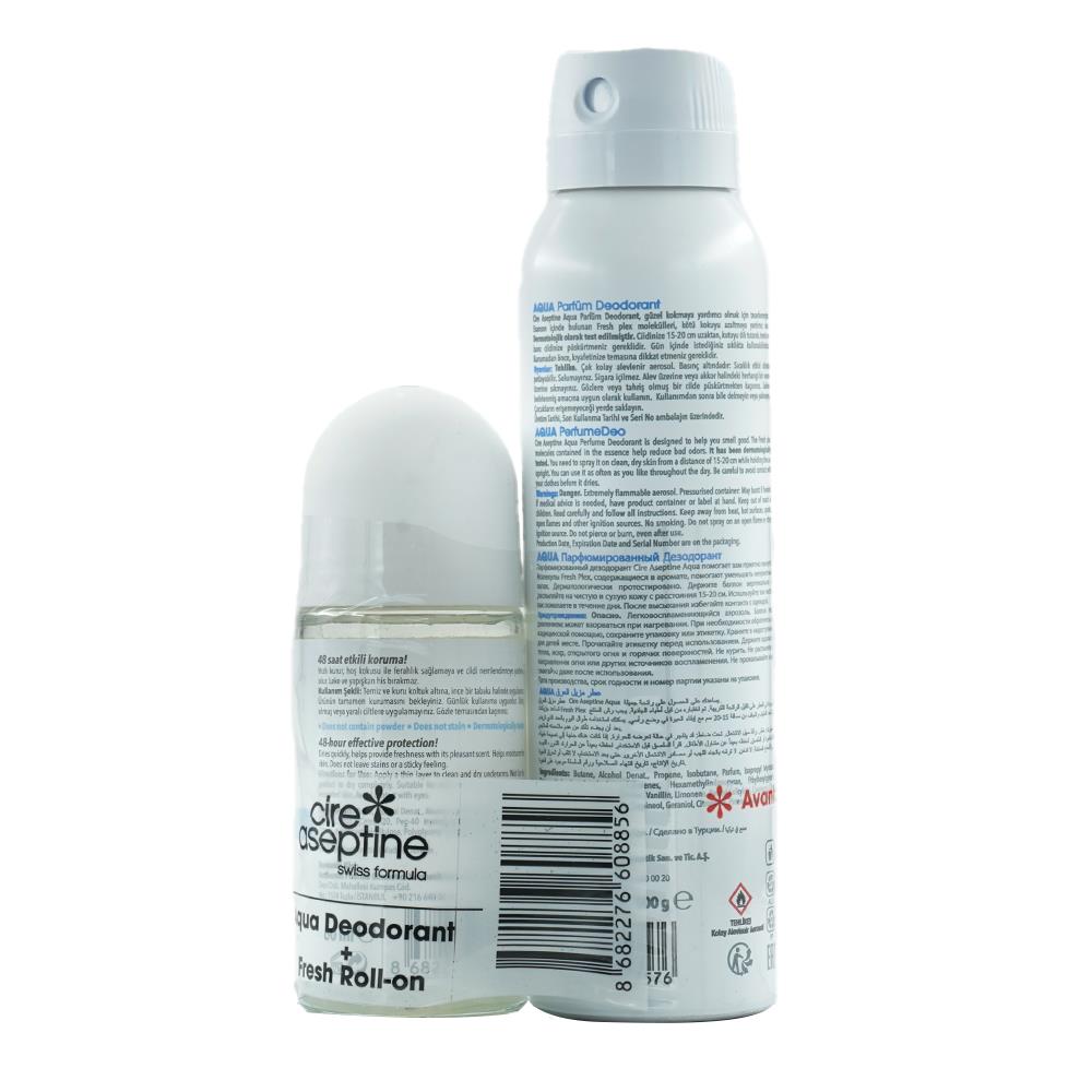 Cire Aseptine Deodorant Aqua 150 Ml + Fresh Roll On Set
