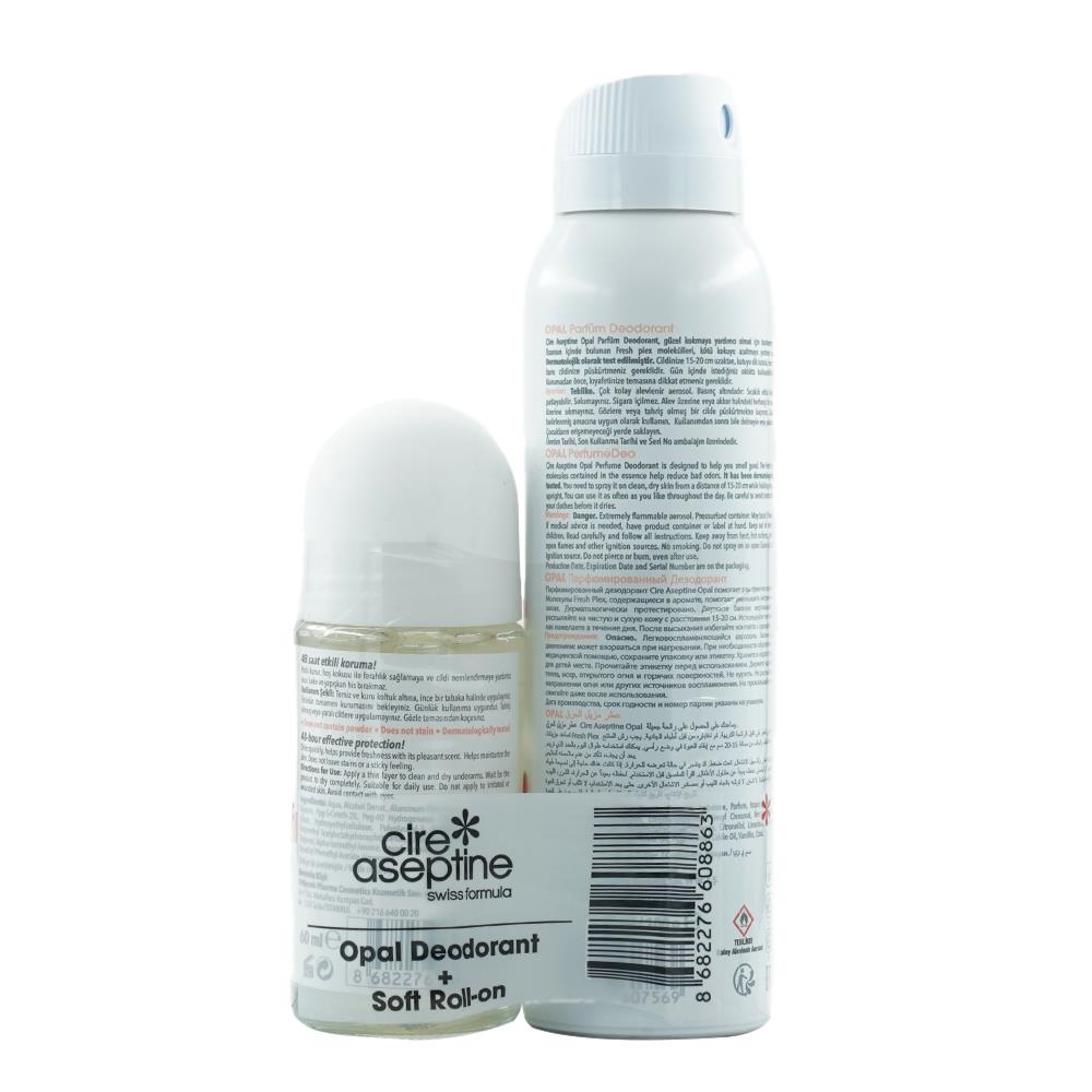Cire Aseptine Deodorant Opal 150 Ml + Soft Roll On Set