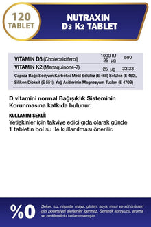Nutraxin D3K2 1000 IU120 Tablet