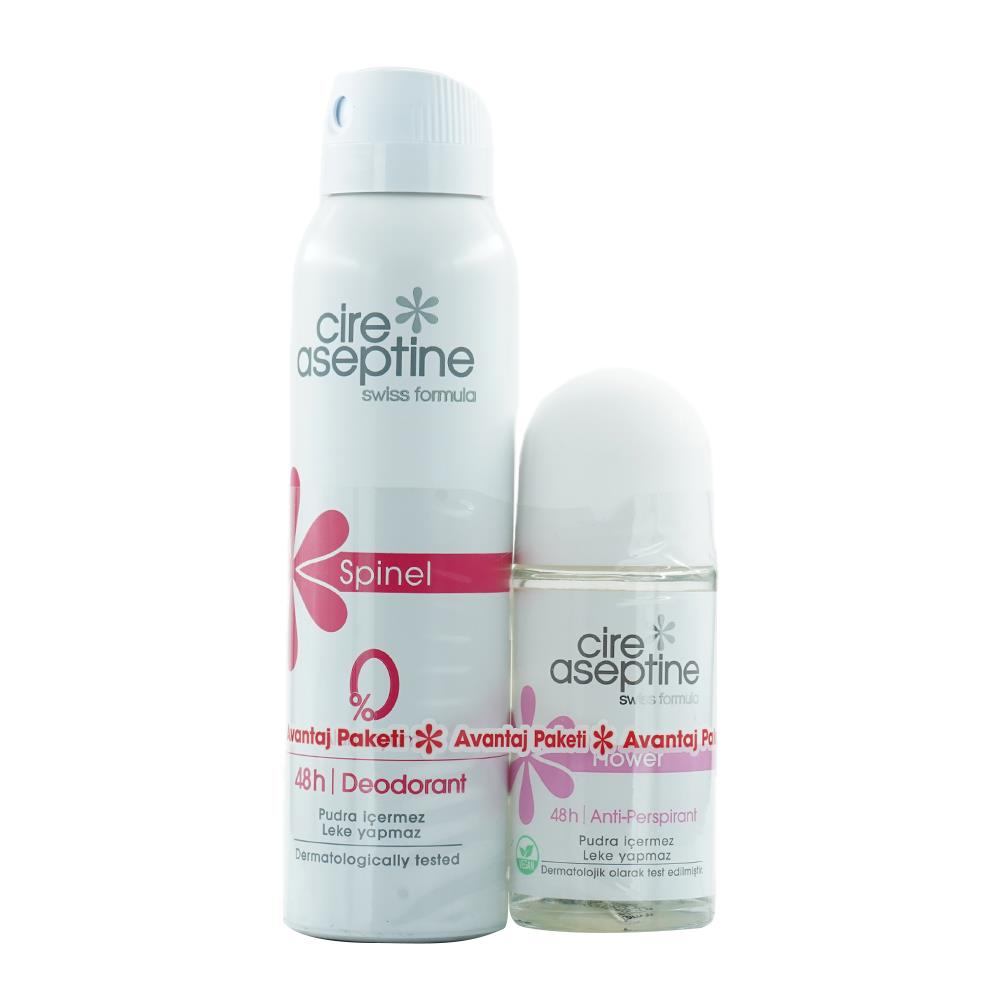 Cire Aseptine Deodorant Spinel 150 Ml + Flower Roll On Set
