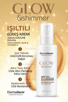 Dermaderm Glow ve Shimmer Simli Güneş Kremi Spf 50 100 GR