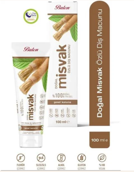 Balen Doğal Misvak Özlü Diş Macunu 100 Ml