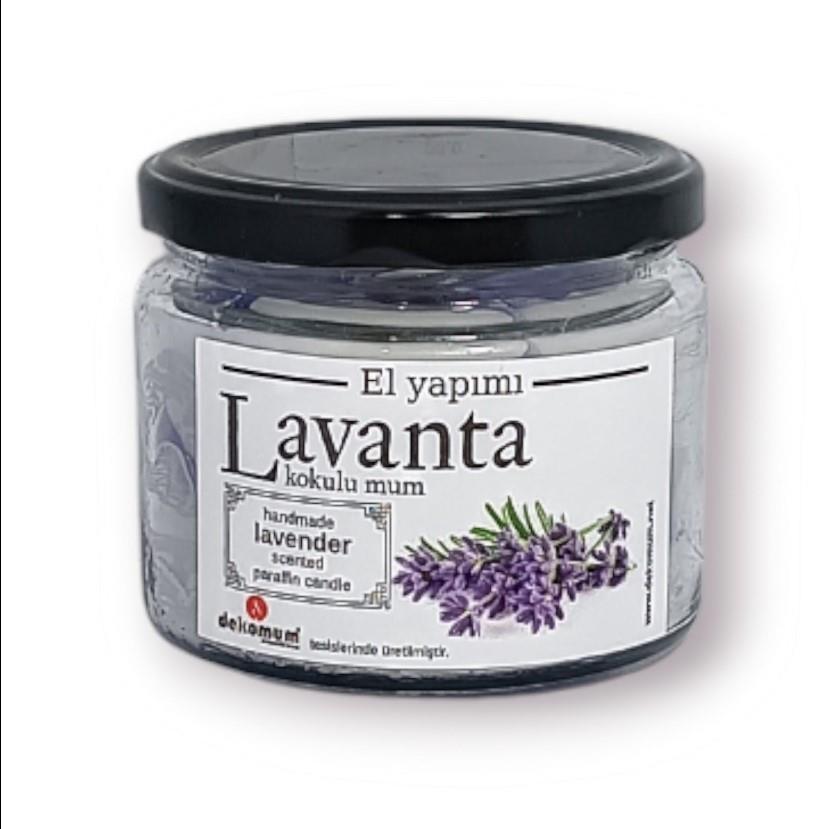 Fitilli Kokulu Kavanoz Mum Lavanta