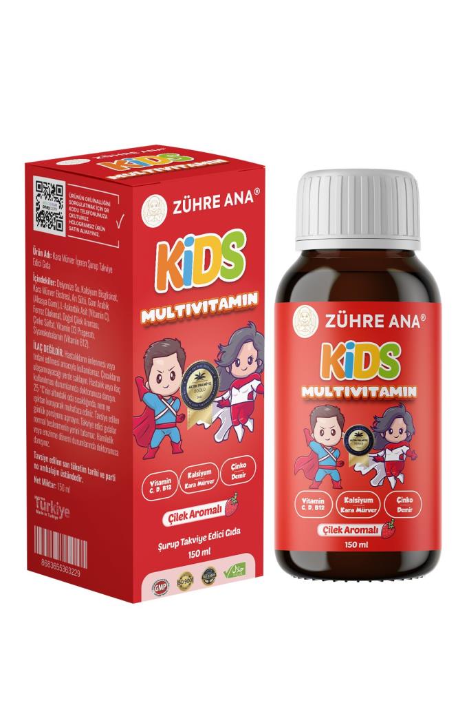 Zühre Ana Kids Multivitamin Şurup Çilekli 150 Ml