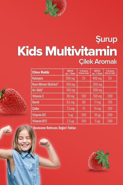 Zühre Ana Kids Multivitamin Şurup Çilekli 150 Ml