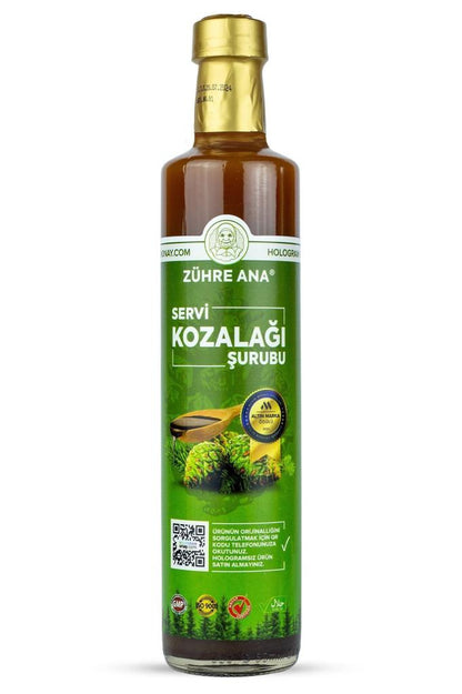 Zühre Ana Pine Cone Syrup, Syrup Containing Cypress Cone and Black Elderberry, 650 Ml