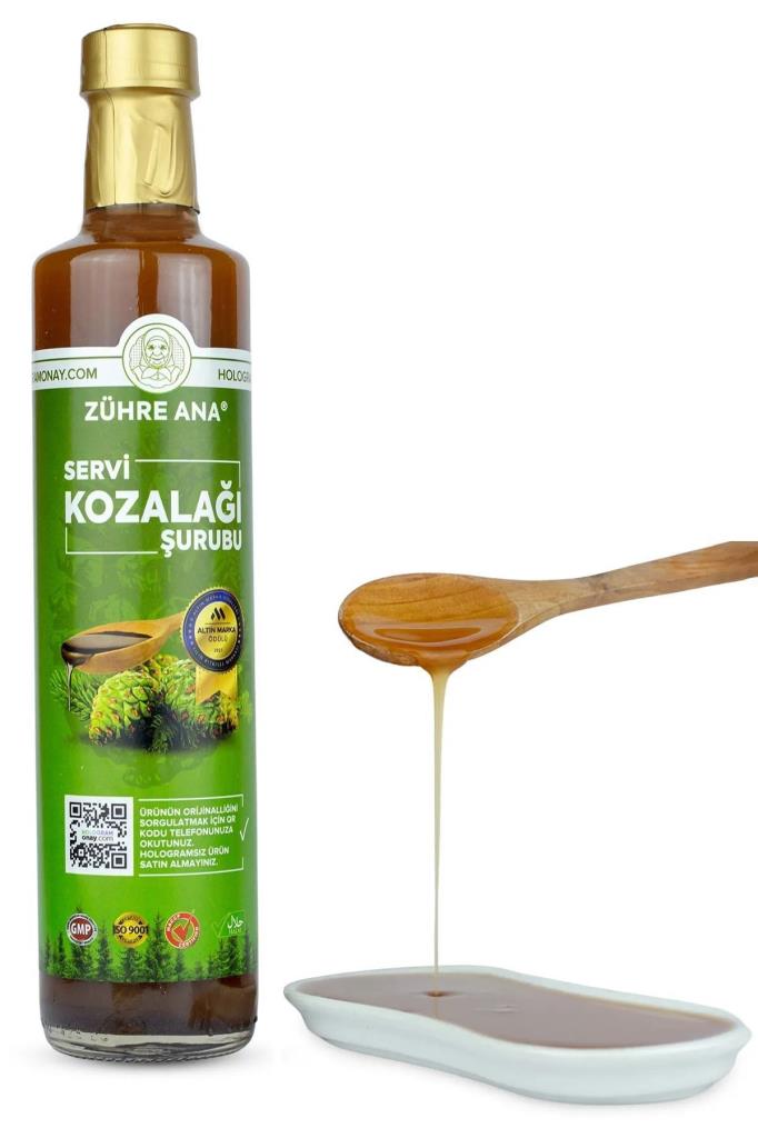 Zühre Ana Pine Cone Syrup, Syrup Containing Cypress Cone and Black Elderberry, 650 Ml