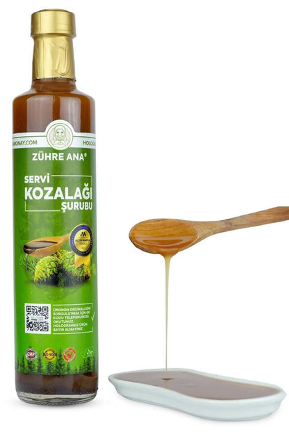 Zühre Ana Pine Cone Syrup, Syrup Containing Cypress Cone and Black Elderberry, 650 Ml