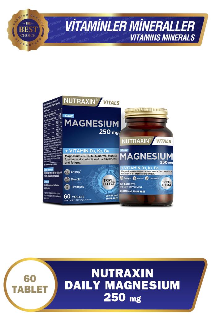 Nutraxın Magnezyum Daily Energy 250 Mg 60 Tablet