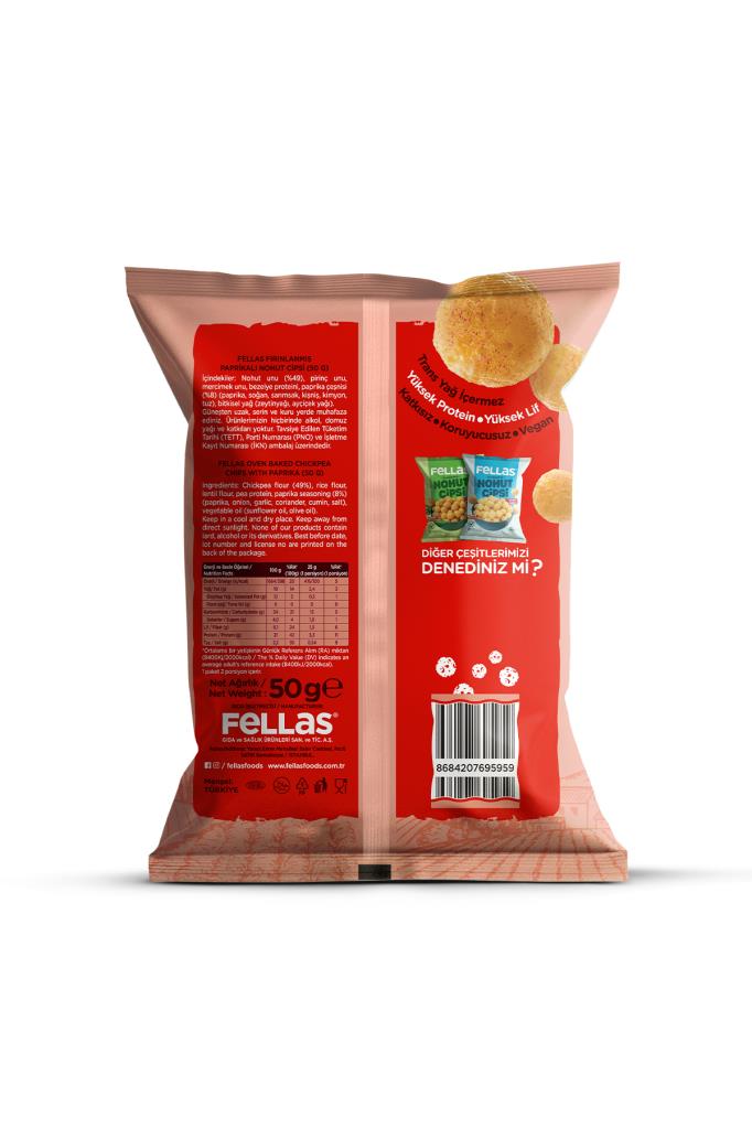 Fellas Nohut Cipsi Paprika 50 g