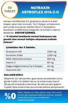 Nutraxin Artroflex Hya C II Collagen 90 Tablet