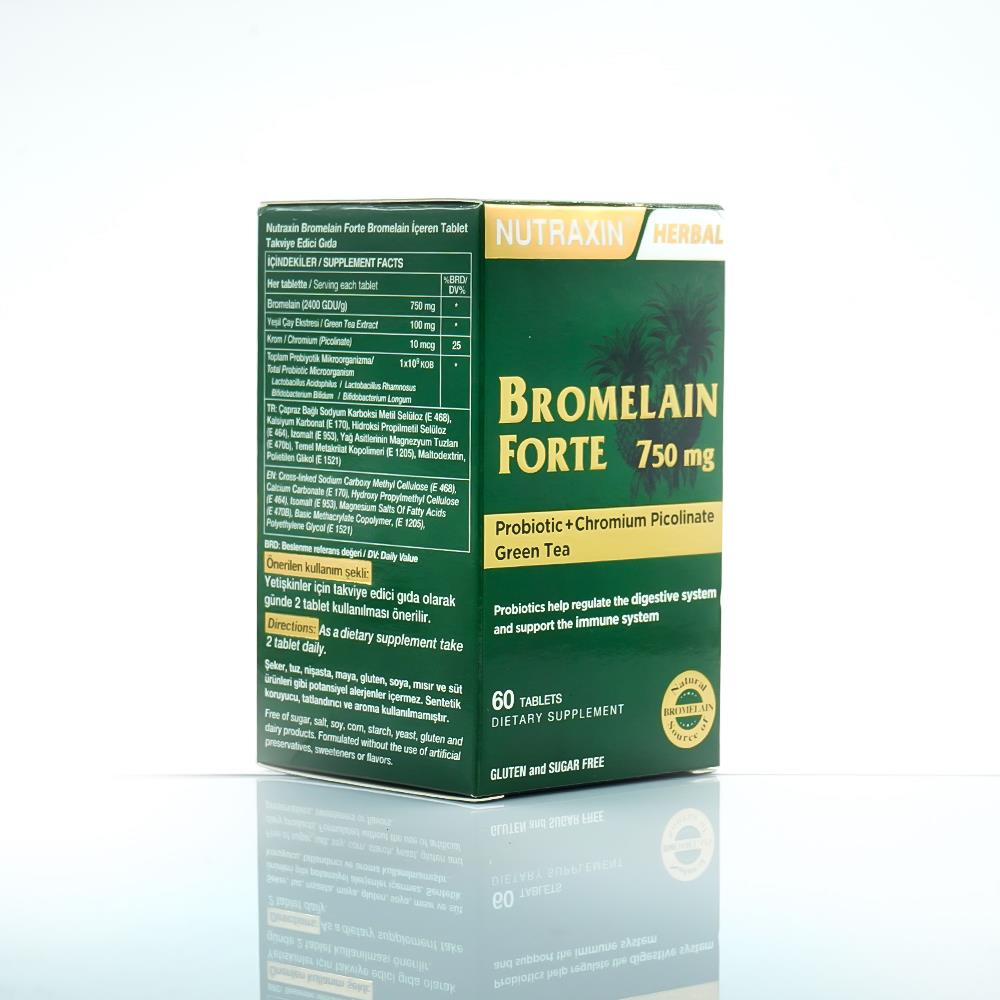 Nutraxin Bromelain Forte 60 Tablet 750 Mg