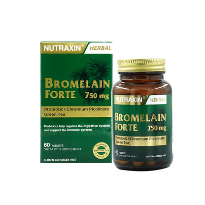 Nutraxin Bromelain Forte 60 Tablets 750 Mg