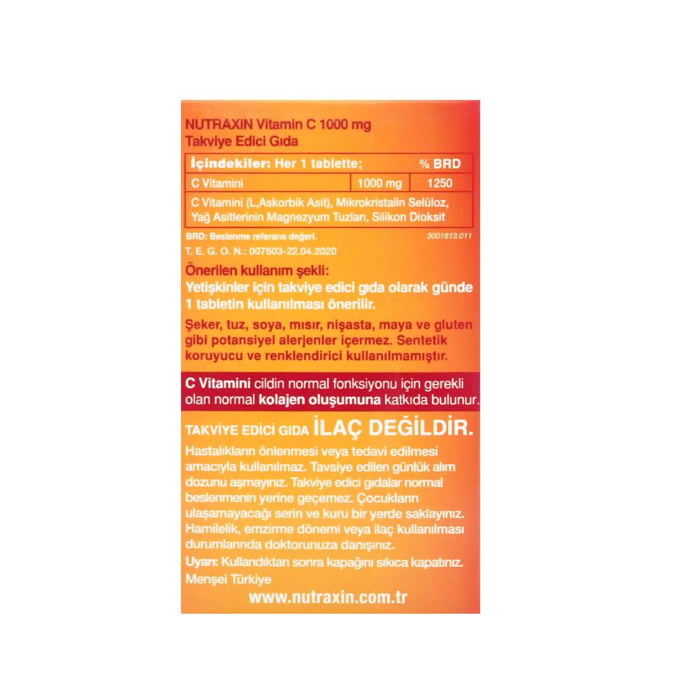 Nutraxin Vitamin C 1000 mg 30 Tablets