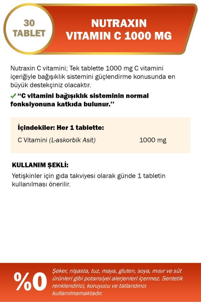 Nutraxin C Vitamin 1000 mg 30 Tablet