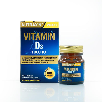 Nutraxin Vitamin D3 25 mcg 1000 IU 120 Tablets