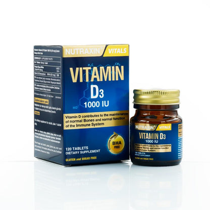 Nutraxin Vitamin D3 25 mcg 1000 IU 120 Tablets