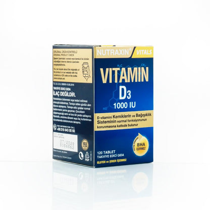Nutraxin Vitamin D3 25 mcg 1000 IU 120 Tablets