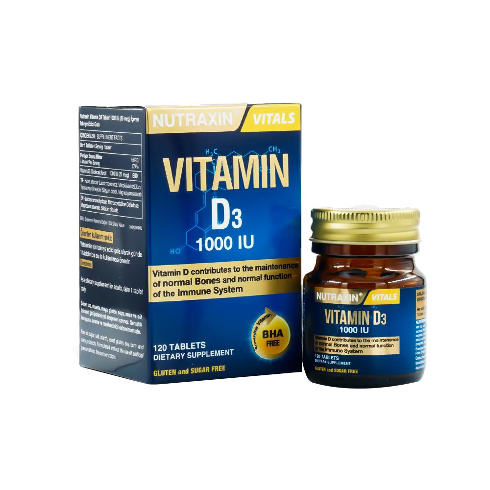 Nutraxin D3 Vitamin 25 Mcg 1000 IU 120 Tablet