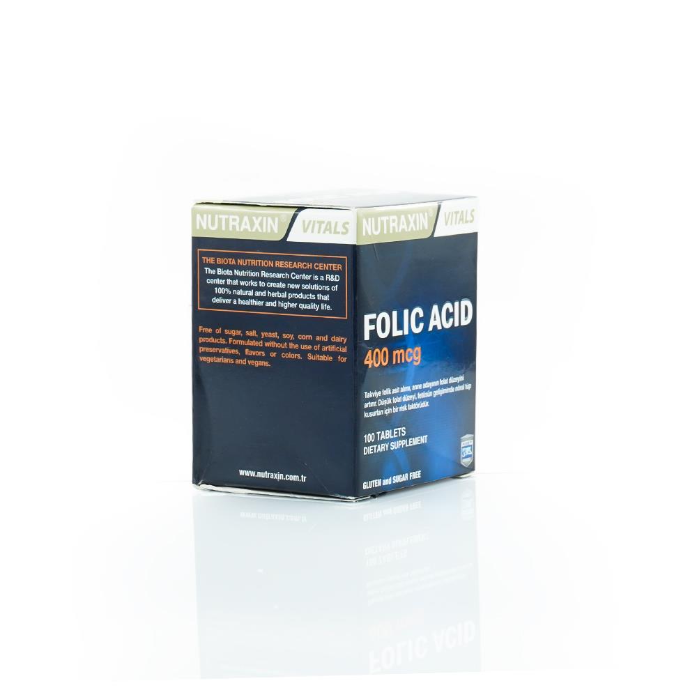 Nutraxin Folic Acid 400 mcg 100 Tablets